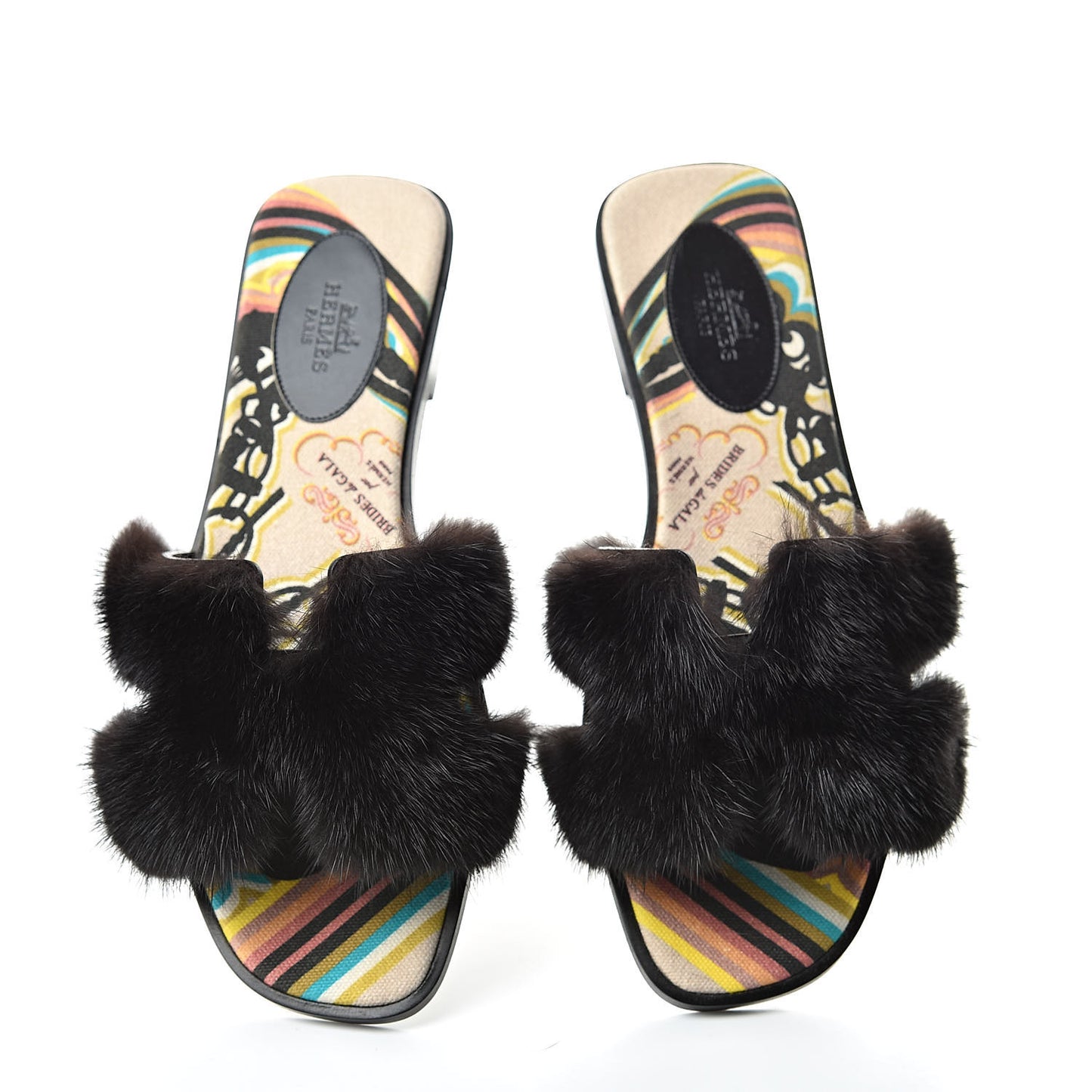Mink Fur Sandals 39 Black