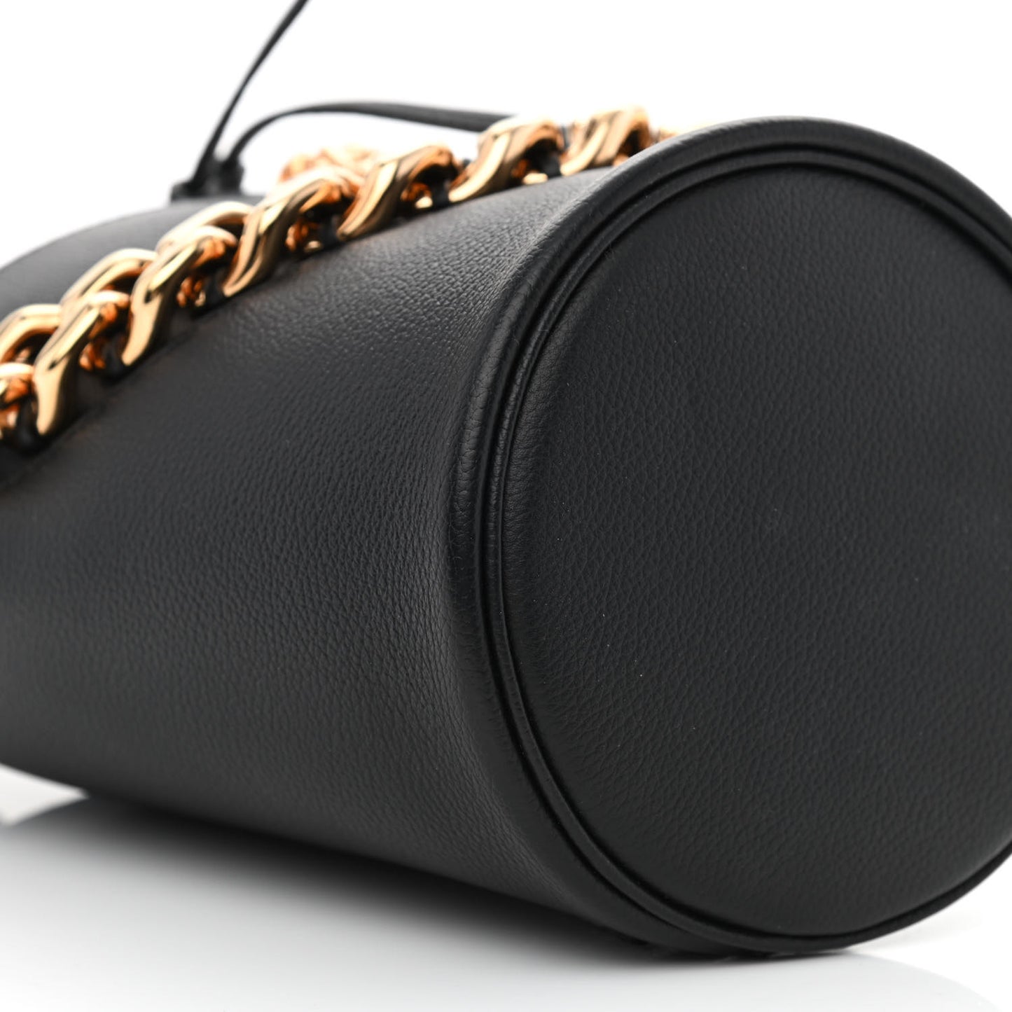 Calfskin Medusa Chain Bucket Bag Black
