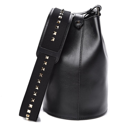 Valentino Garavani Vitello Rockstud Bucket Bag Black 1 of 12