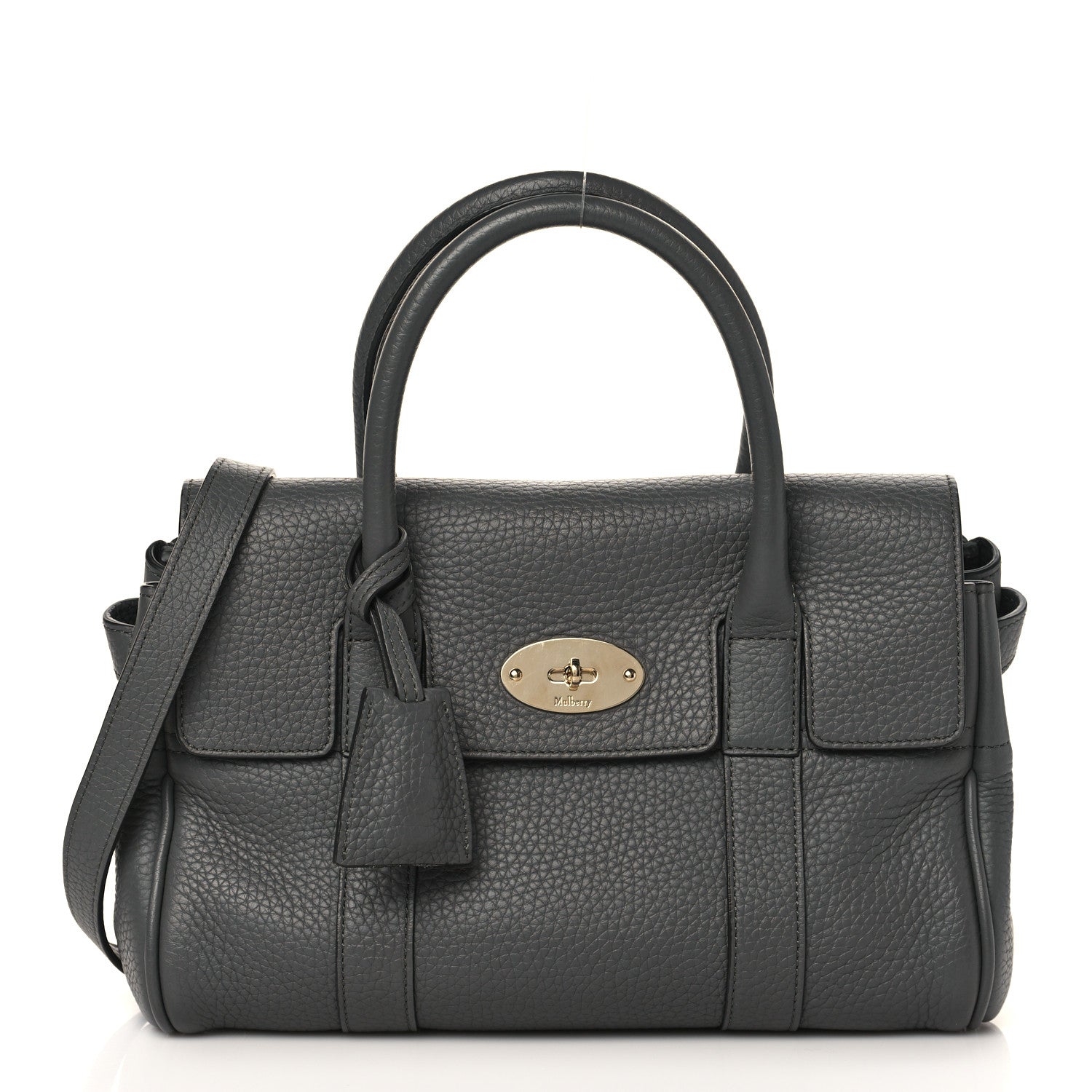 Mulberry Classic Grain Small Bayswater Satchel Mole Grey 1 of 8