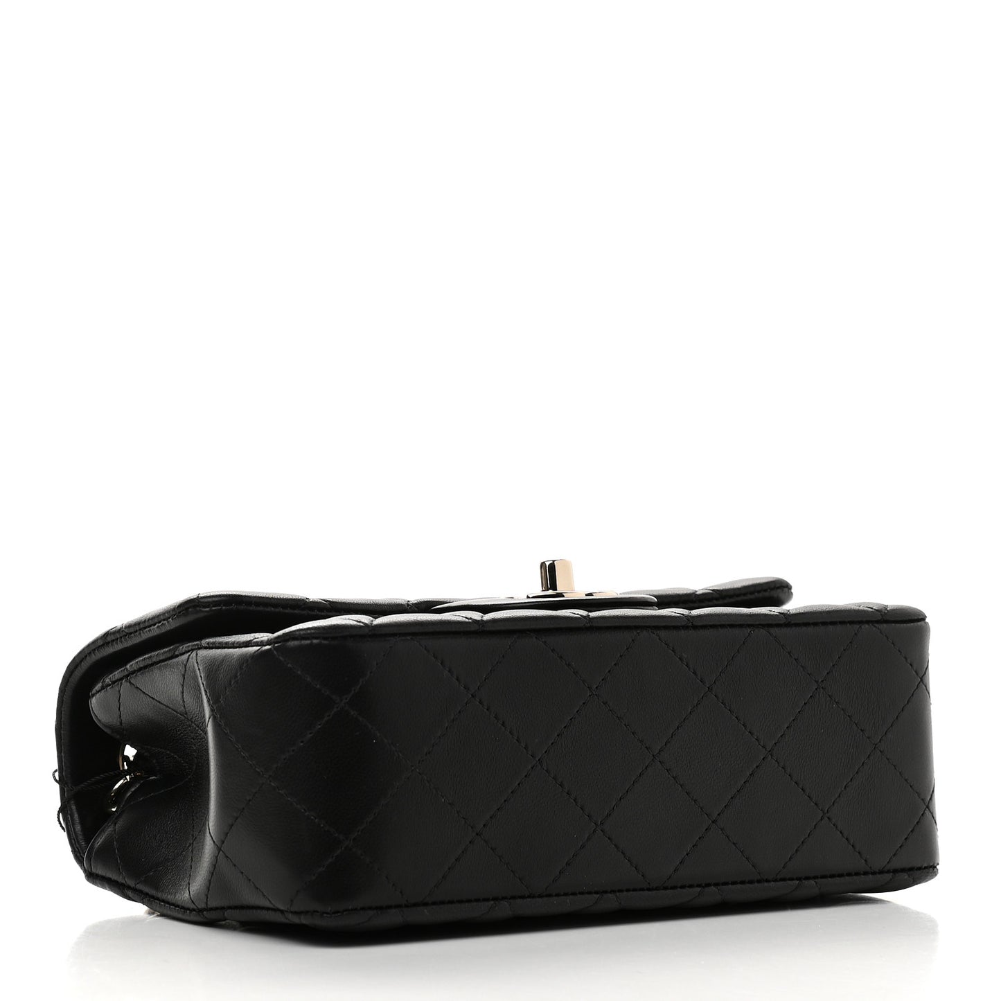 Lambskin Quilted Mini Rectangular Flap Black
