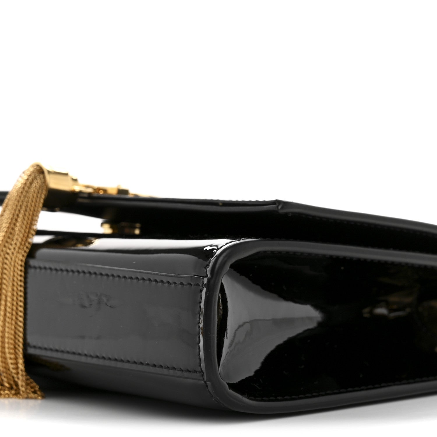 Saint Laurent Patent Small Classic Monogram Kate Tassel Satchel Black 10 of 12