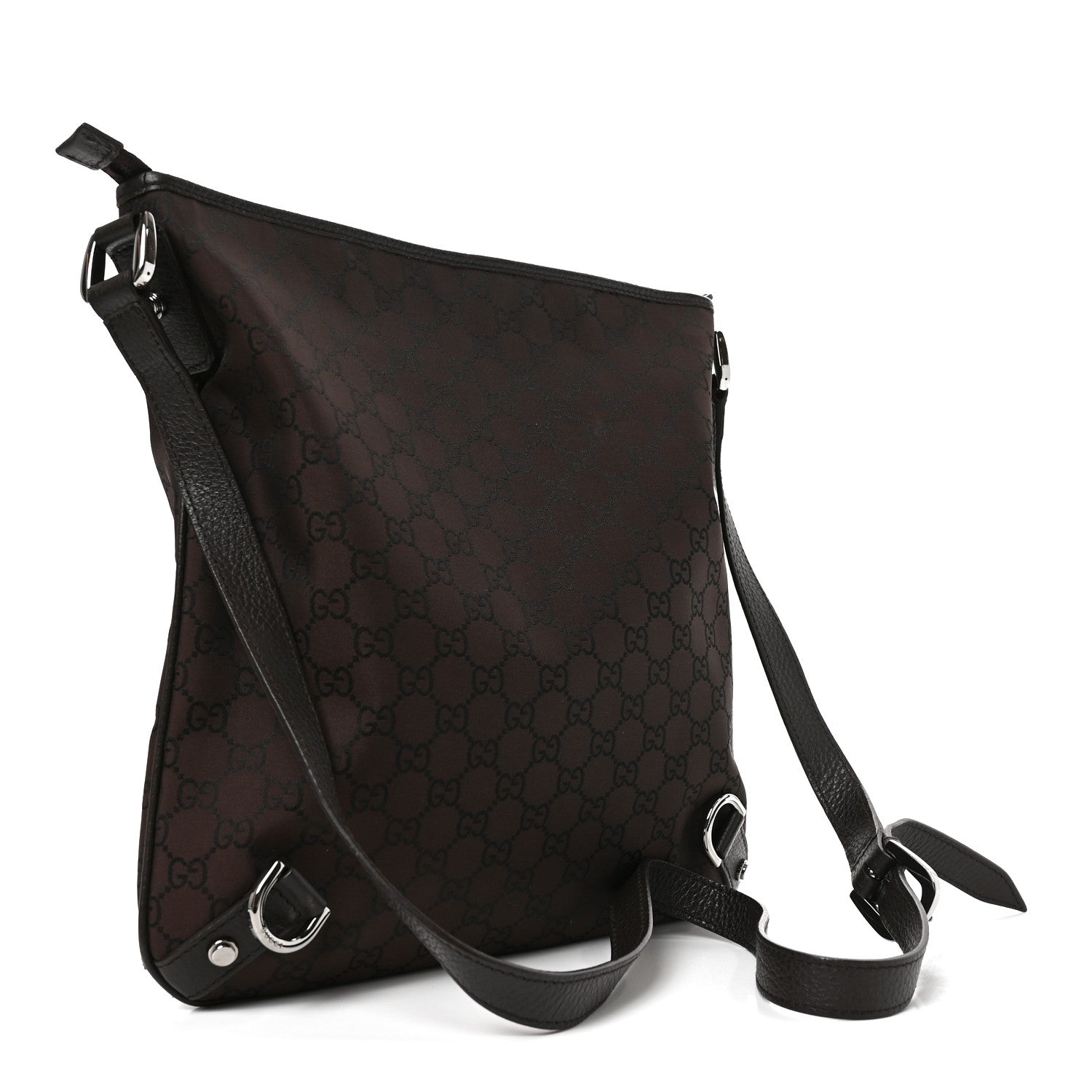 Gucci Nylon Monogram Abbey Messenger Bag Dark Brown 3 of 10