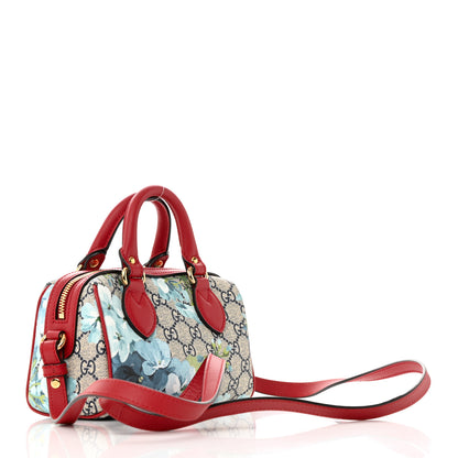 Gucci GG Supreme Monogram Blooms Mini Boston Navy Blue Hibiscus 3 of 11