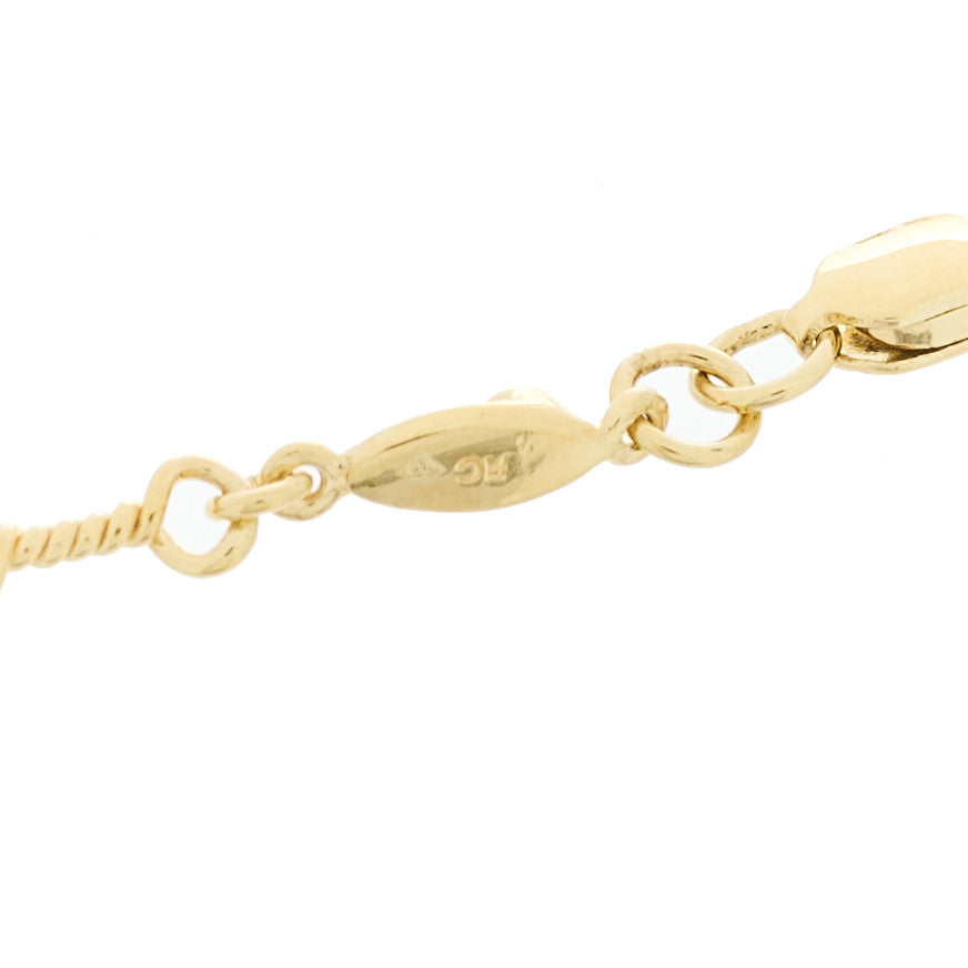 Roberto Coin 18K Yellow White Gold Diamond DogBone Chain Station Bracelet 3 of 4