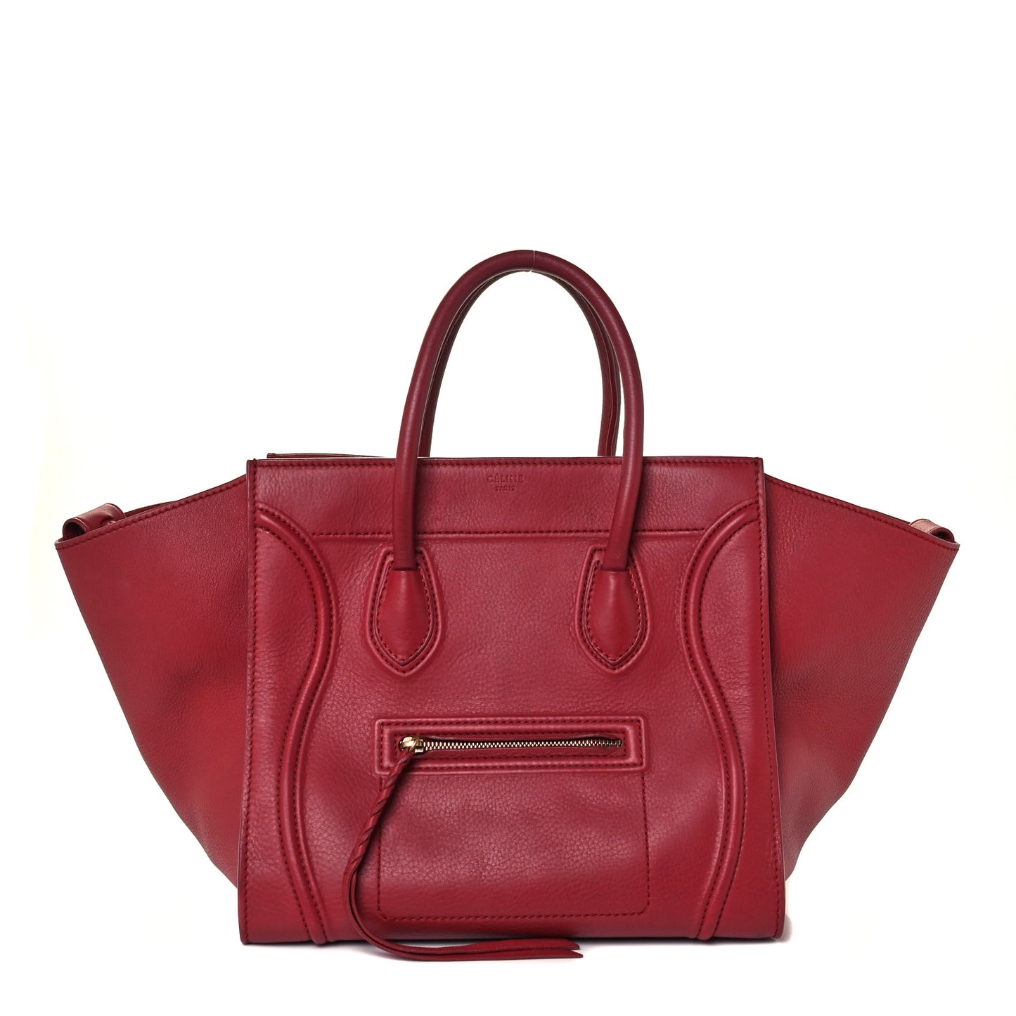 Baby Grained Calfskin Medium Phantom Luggage Red