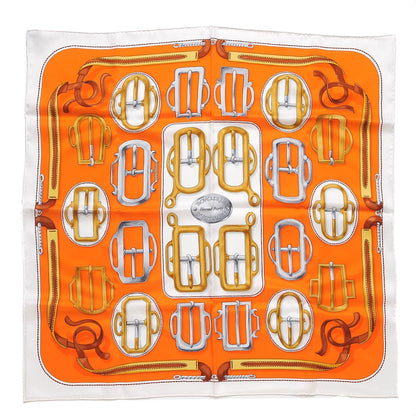 Hermes Silk Bouclerie d'Attelage Scarf 70 Orange Or 1 of 6