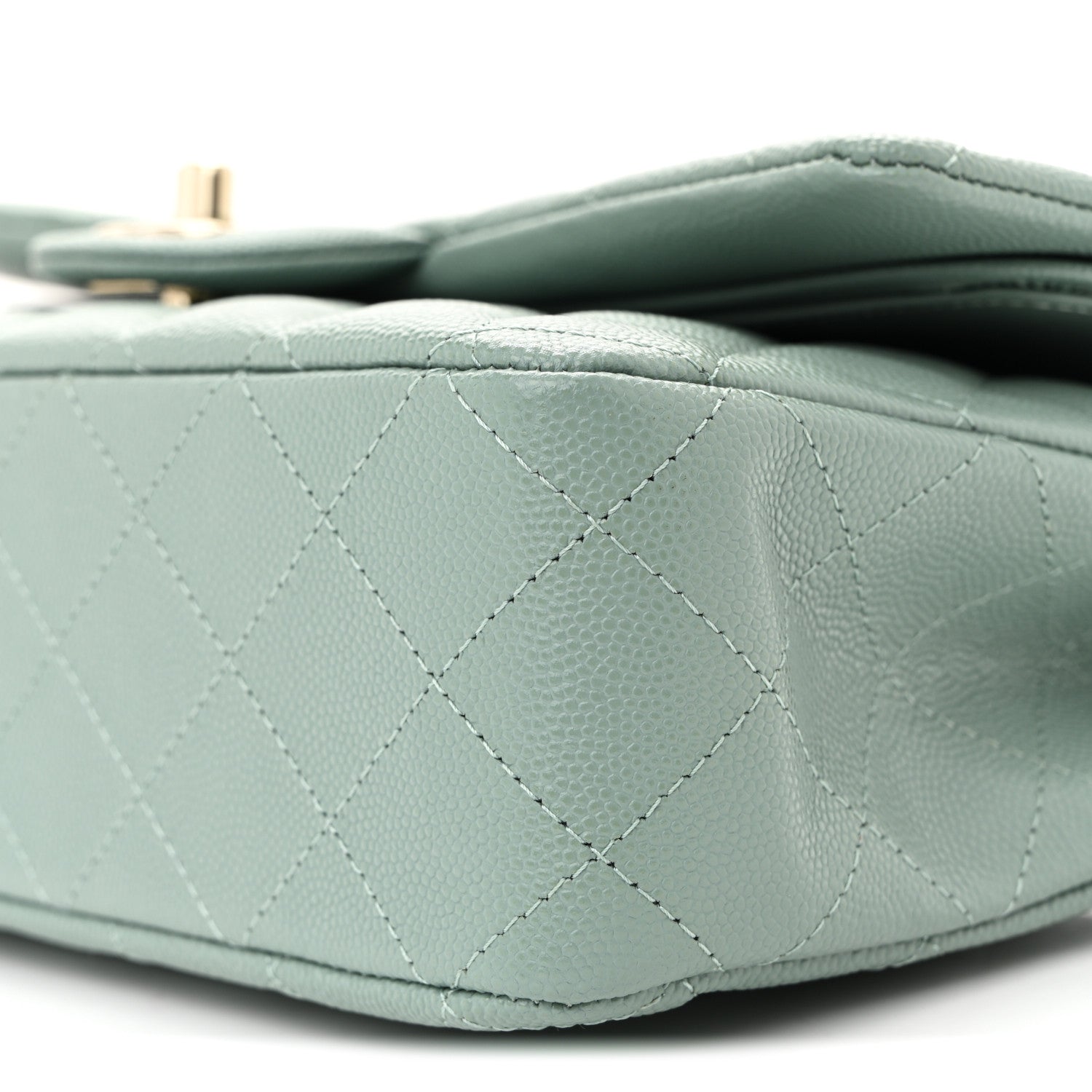 Chanel Caviar Quilted Medium Double Flap Dark Green 10 of 10