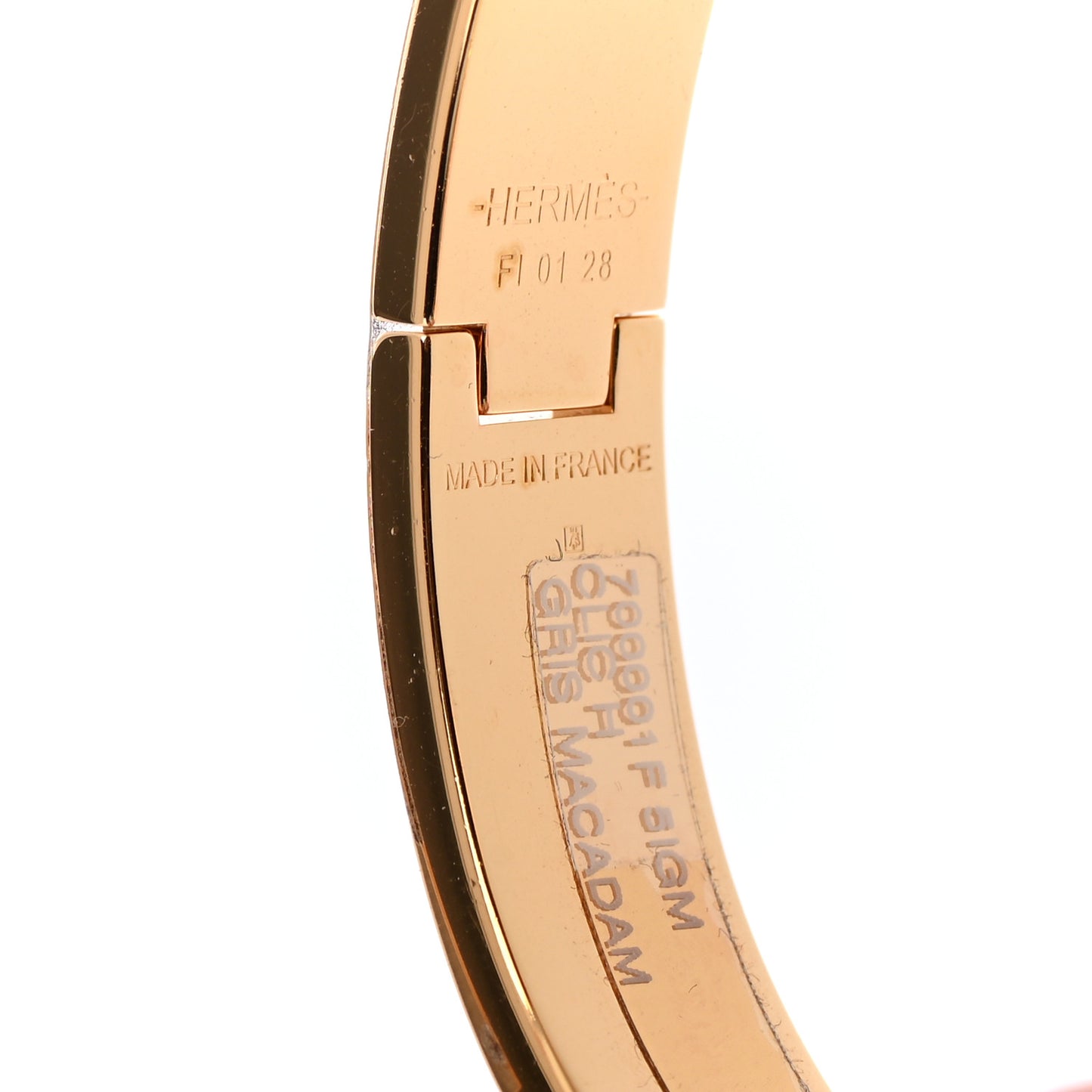 Enamel Narrow Clic Clac H Bracelet GM Gris Macadam