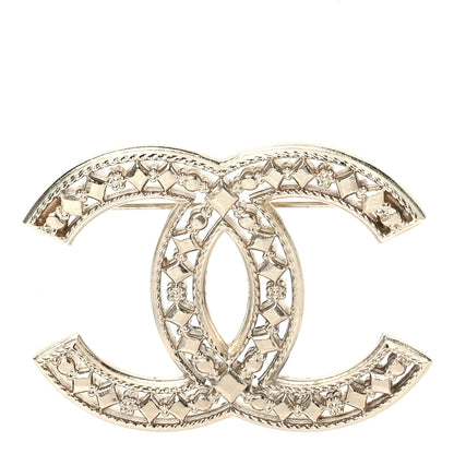 Chanel Metal CC Brooch Light Gold 1 of 3