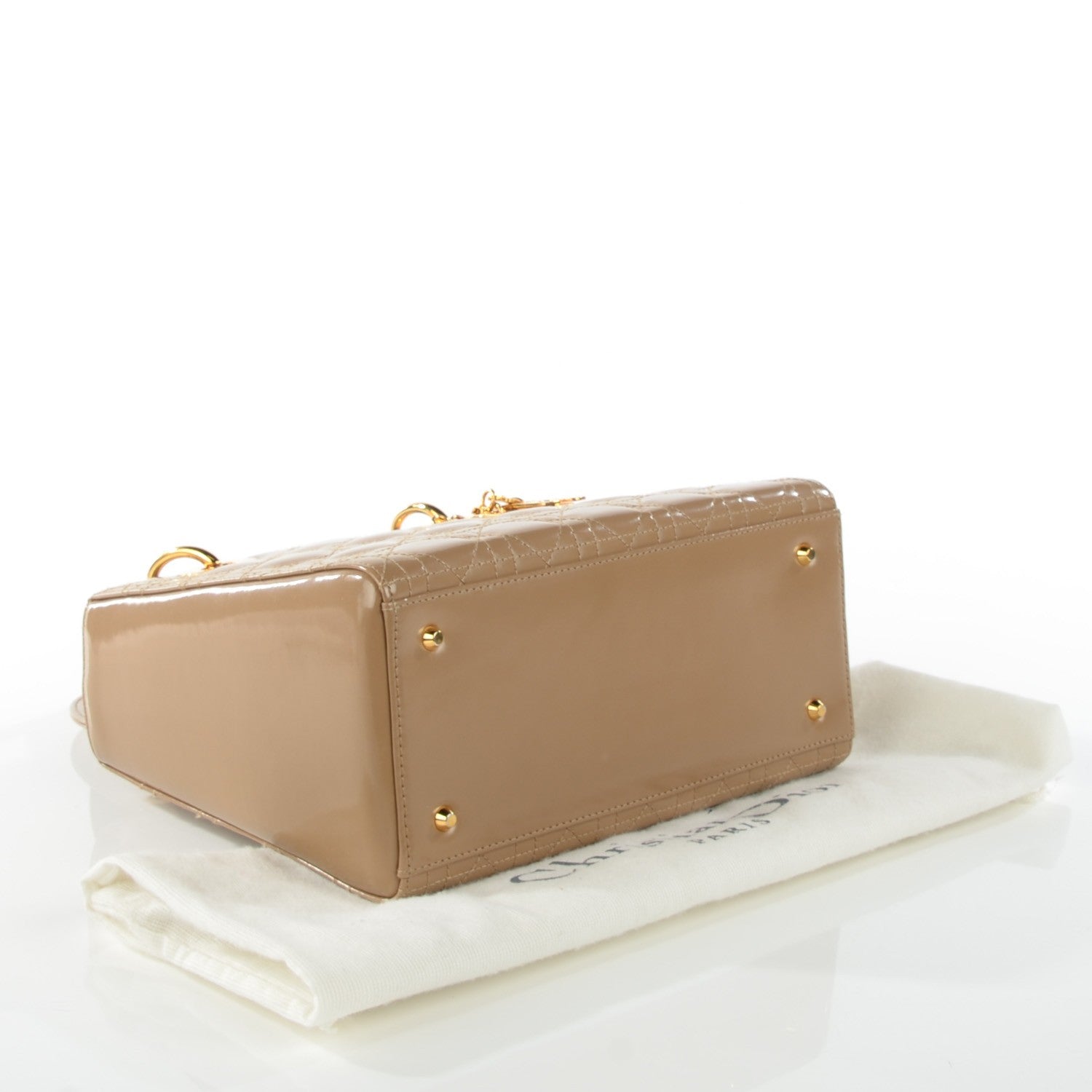 Christian Dior Patent Medium Lady Dior Beige 4 of 9