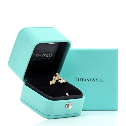 Tiffany 18K Yellow Gold Diamond Victoria Vine Bypass Ring 49 5 6 of 6