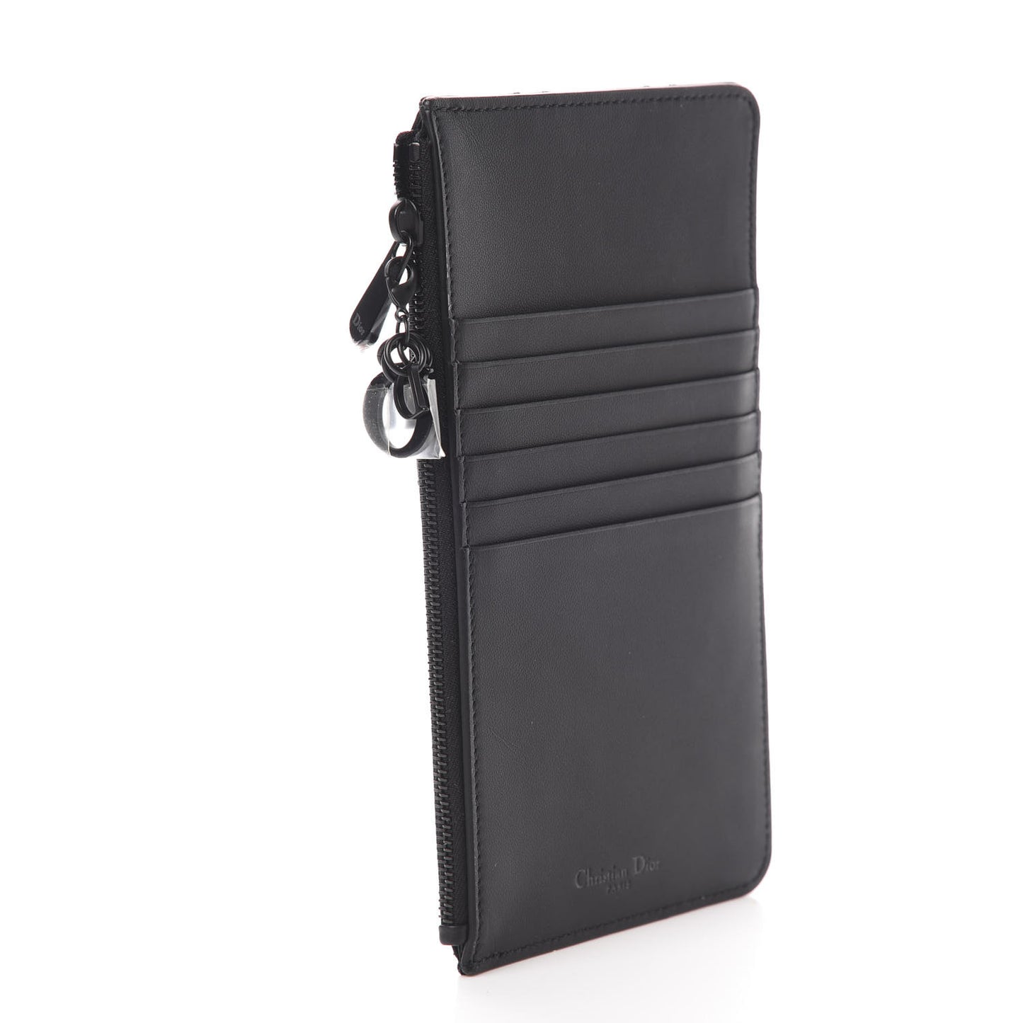 Ultra Matte Calfskin Cannage Large Lady Dior Zip Wallet Black