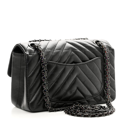 Chanel Aged Calfskin Chevron Quilted 2.55 Reissue Mini Flap So Black 3 of 10