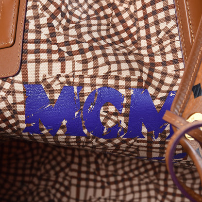MCM Visetos Large Liz Reversible Shopper Tote Cognac 10 of 14