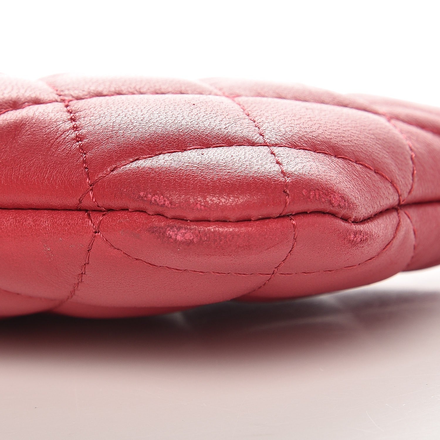 Chanel Lambskin Quilted Small Cosmetic Case Dark Pink 9 of 10
