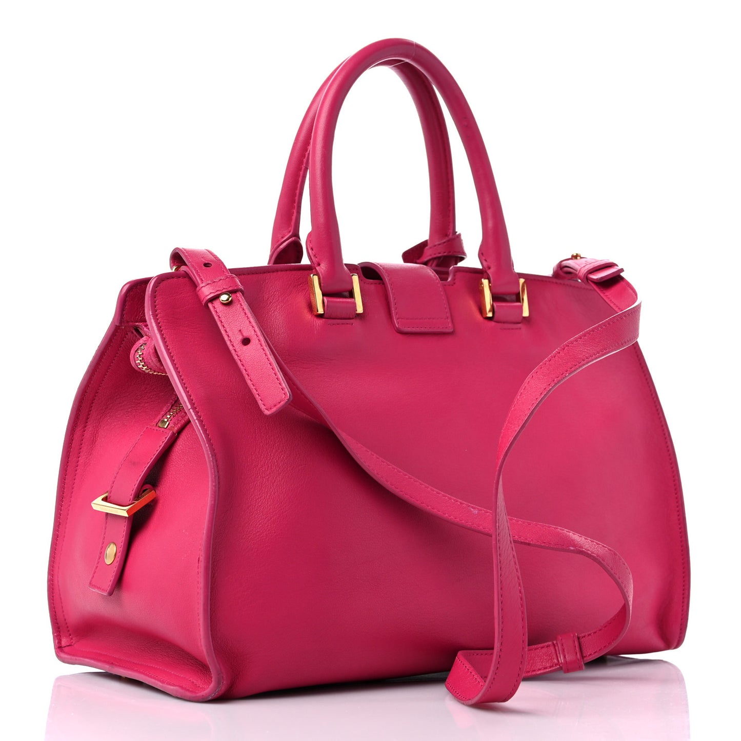 Calfskin Small Monogram Cabas Fuchsia