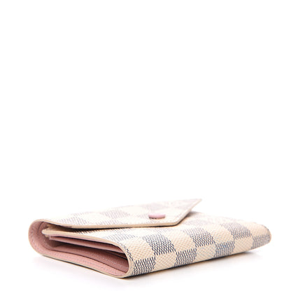 Louis Vuitton Damier Azur Victorine Wallet Rose Ballerine 3 of 7