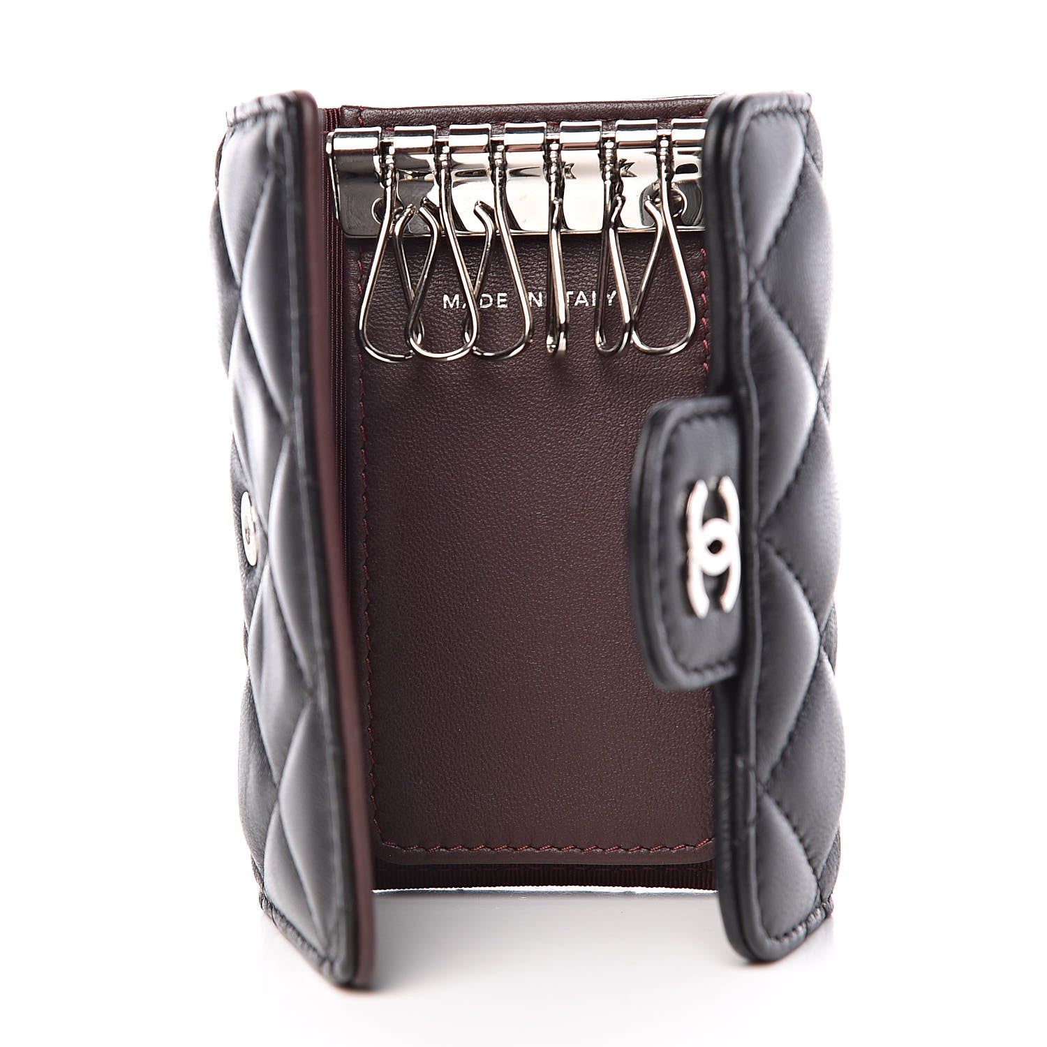 Chanel Lambskin Quilted 6 Key Holder Black 5 of 13
