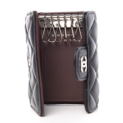Chanel Lambskin Quilted 6 Key Holder Black 5 of 13