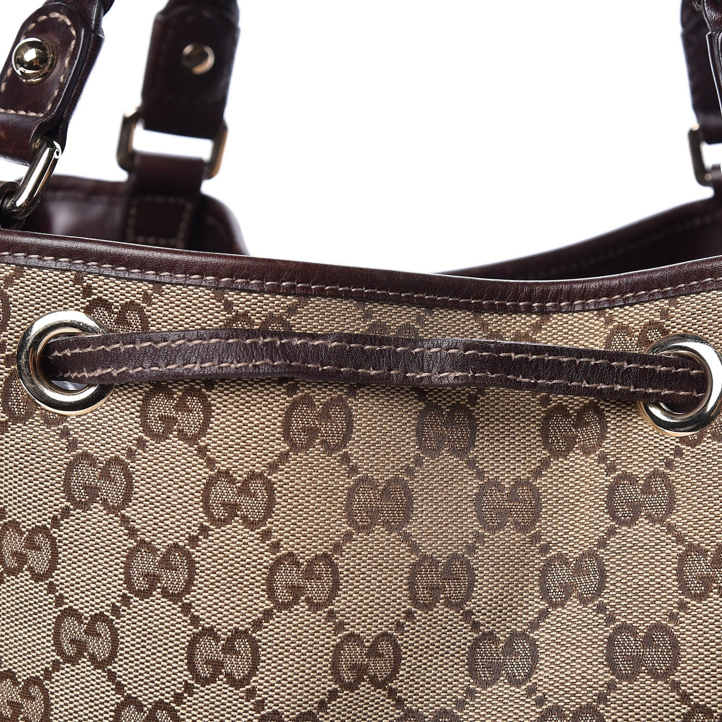 Monogram Peggy Braided Tote Dark Brown