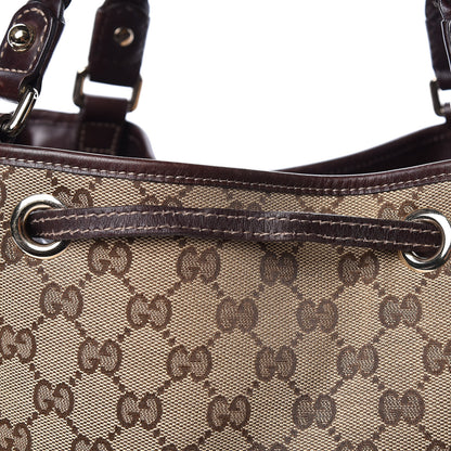 Gucci Monogram Peggy Braided Tote Dark Brown 10 of 12