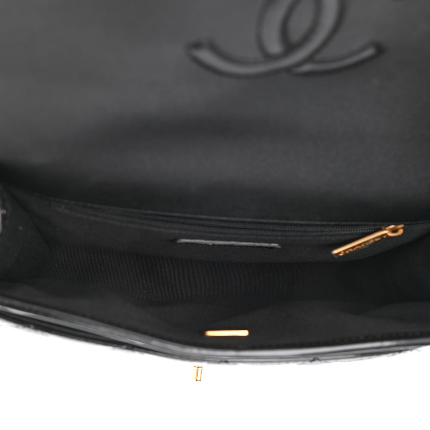 Patent Quilted Small School Memory Top Handle Flap Black