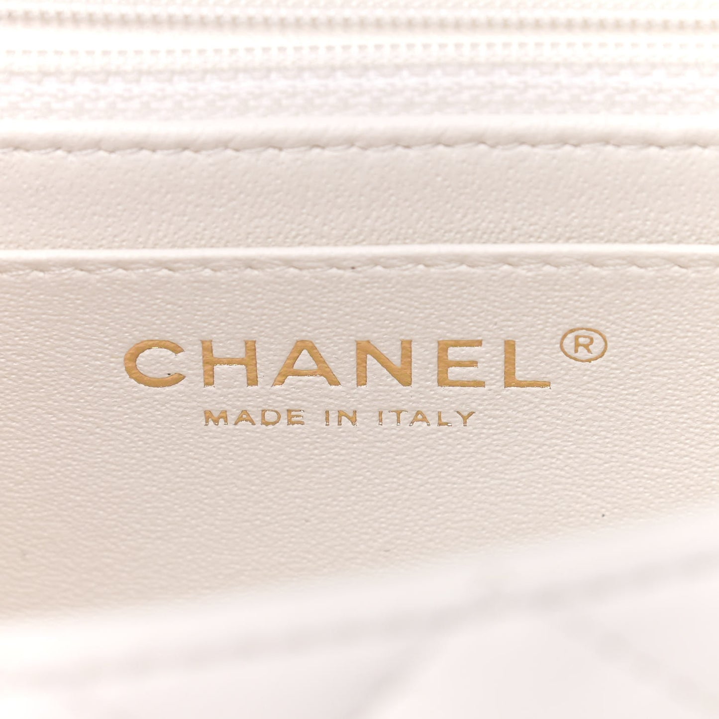 Lambskin Quilted Mini Rectangular Flap White