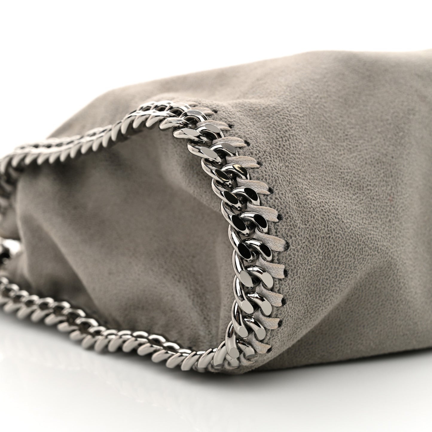 Shaggy Deer Mini Falabella Fold Over Tote Light Grey