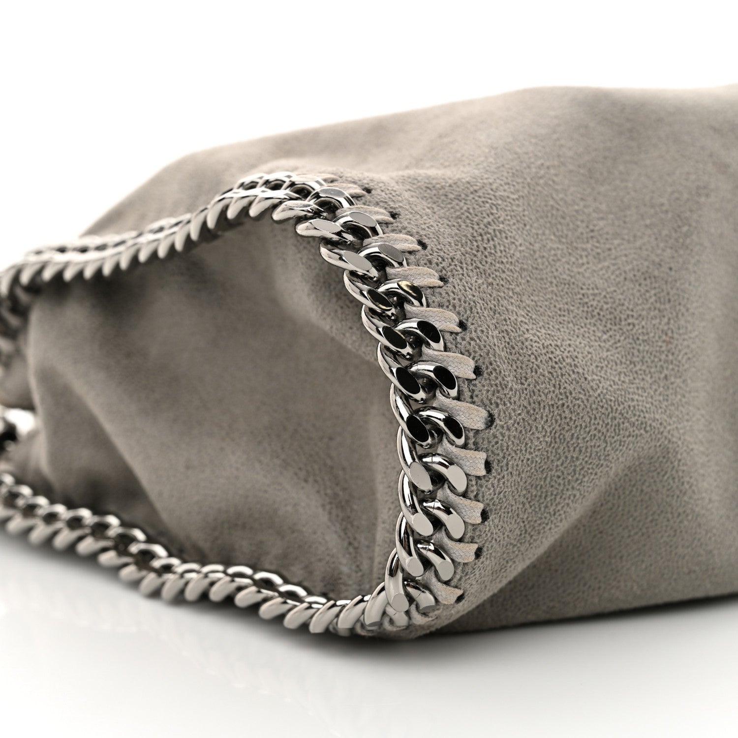 Stella McCartney Shaggy Deer Mini Falabella Fold Over Tote Light Grey 9 of 11