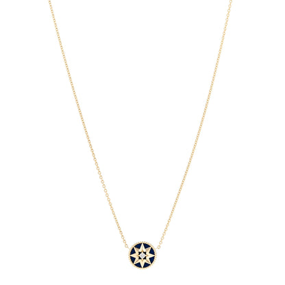 Christian Dior 18K Yellow Gold Diamond Lapis Lazuli Rose Des Vents Necklace 1 of 6