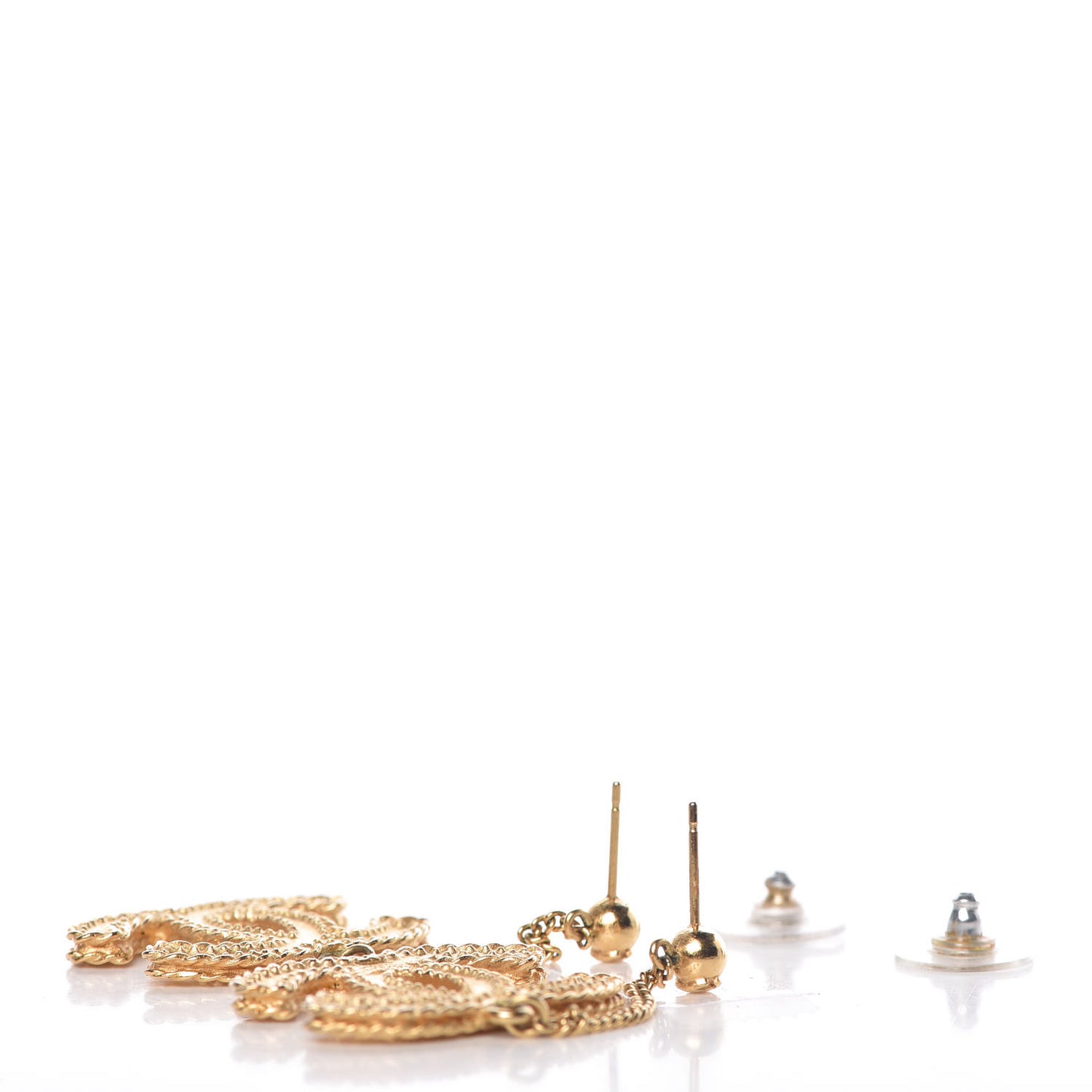 CC Drop Earrings Matte Gold