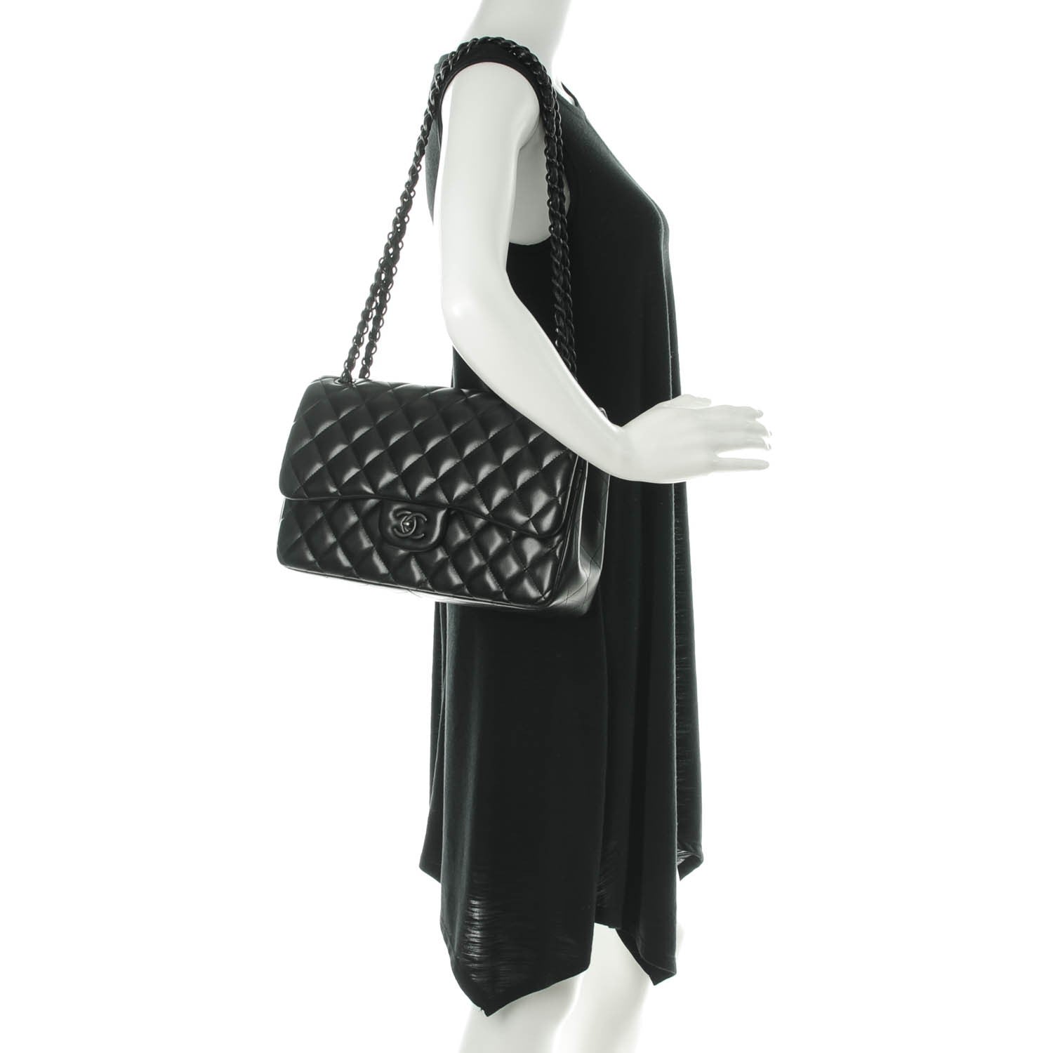 Chanel Lambskin Quilted Jumbo Double Flap So Black 2 of 8