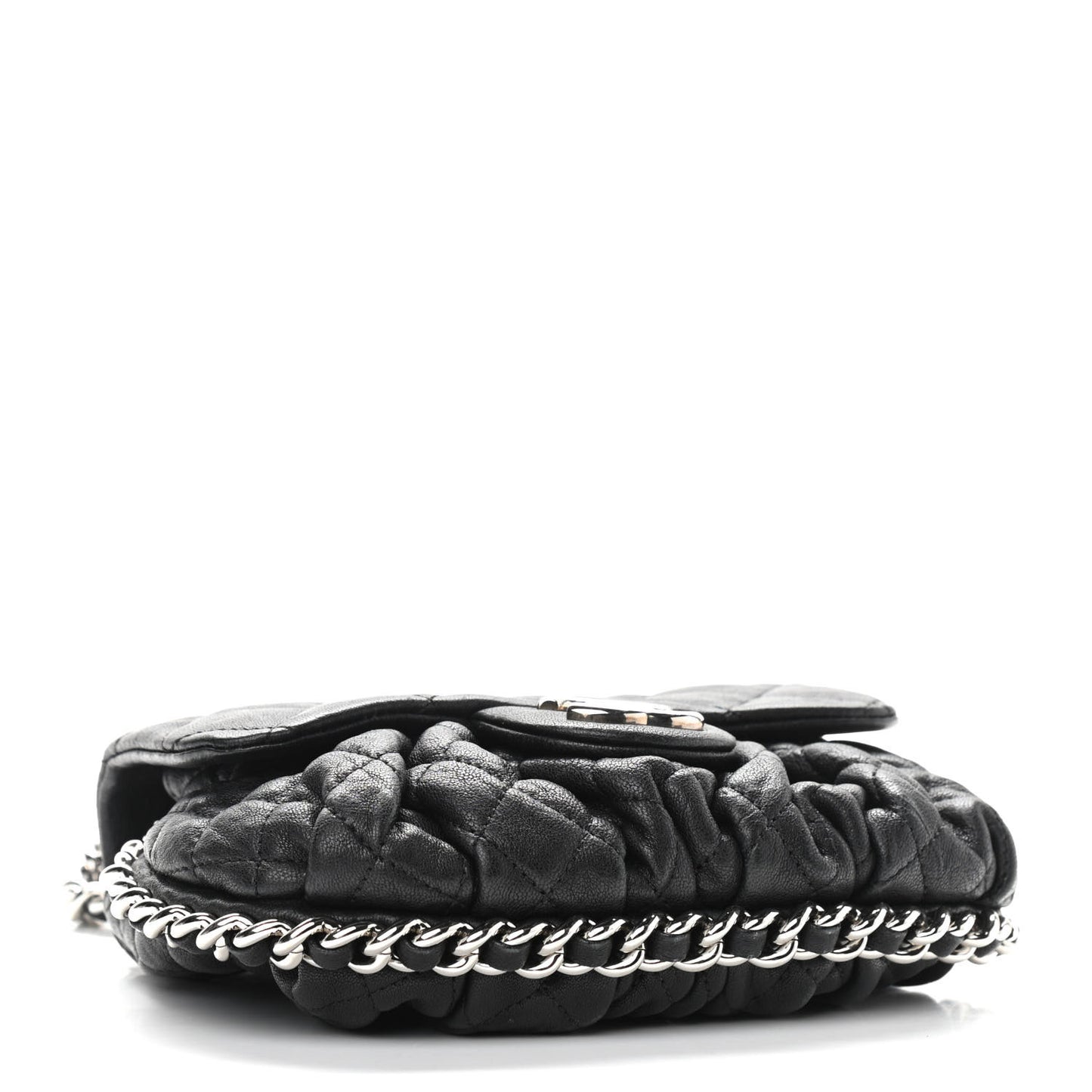 Washed Lambskin Mini Chain Around Messenger Black