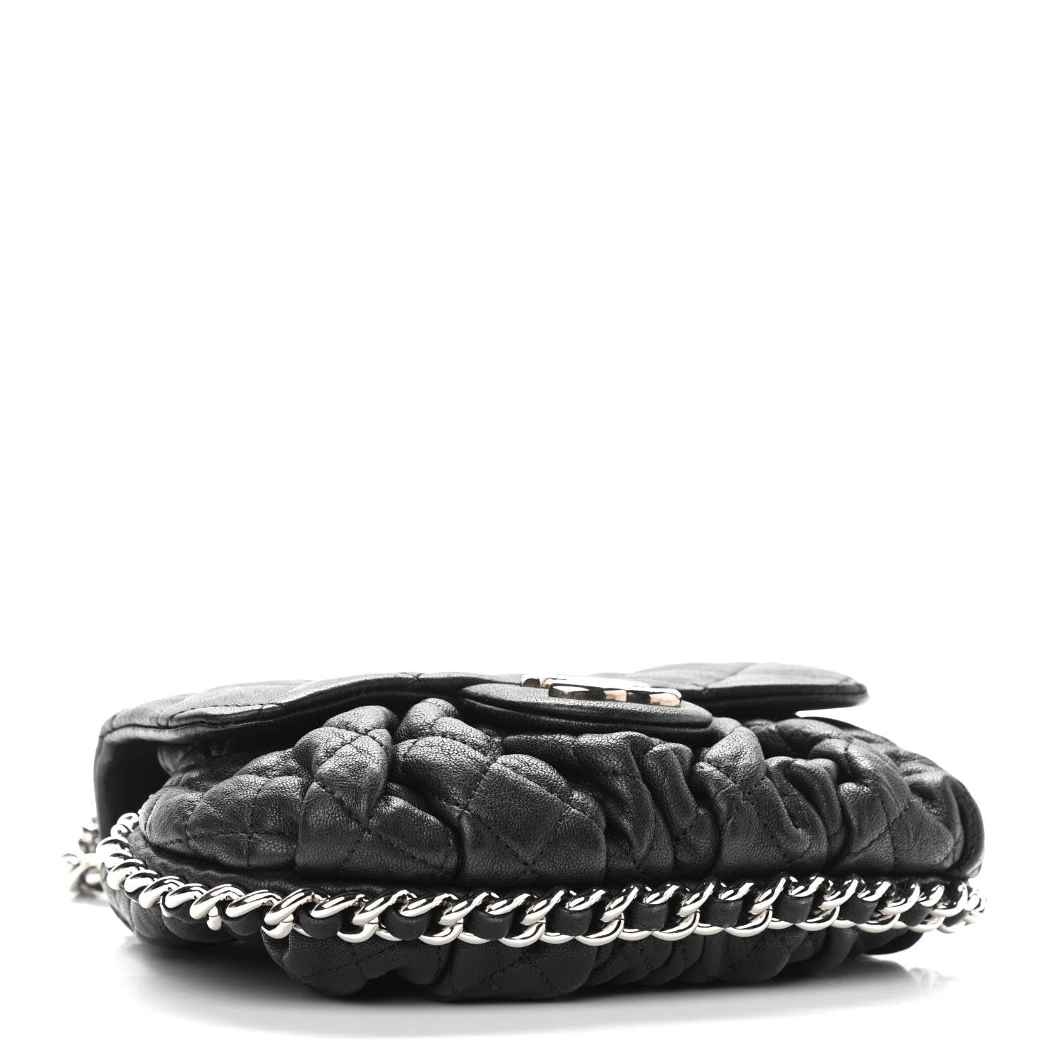 Chanel Washed Lambskin Mini Chain Around Messenger Black 4 of 11
