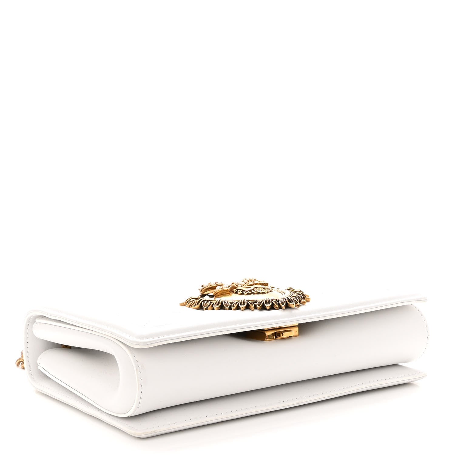Dolce & Gabbana Calfskin Medium Devotion Crossbody Bag White 4 of 9