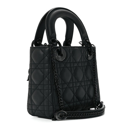 Christian Dior Ultra Matte Calfskin Cannage Mini Lady Dior Black 3 of 11