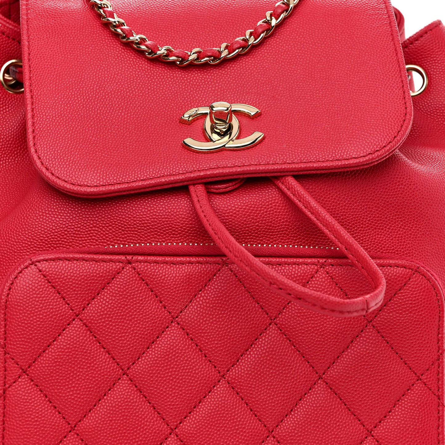 Caviar Quilted Business Affinity Backpack Dark Red