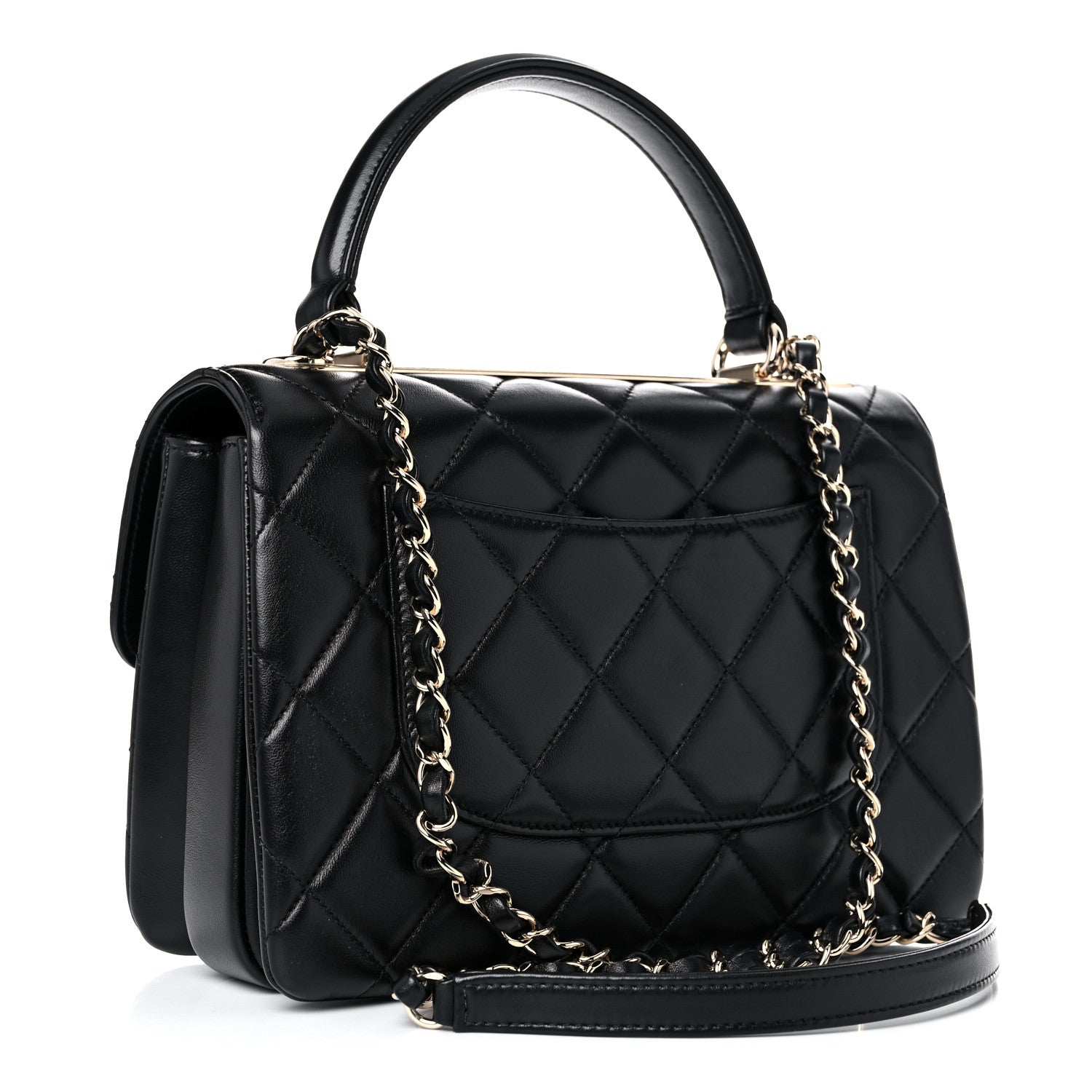 Chanel Lambskin Quilted Small Trendy CC Dual Handle Flap Bag Black 2 of 9