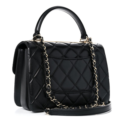 Chanel Lambskin Quilted Small Trendy CC Dual Handle Flap Bag Black 2 of 9