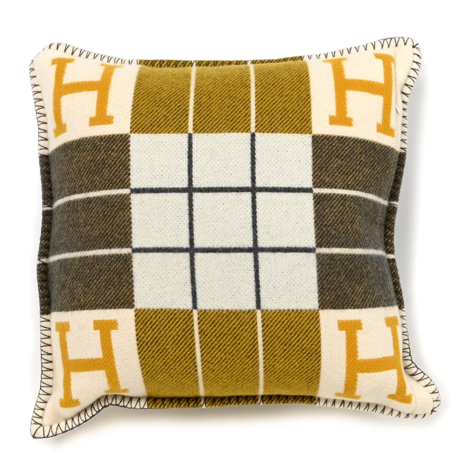 Hermes Wool Cashmere Avalon III Pillow PM Gris Soleil 2 of 3