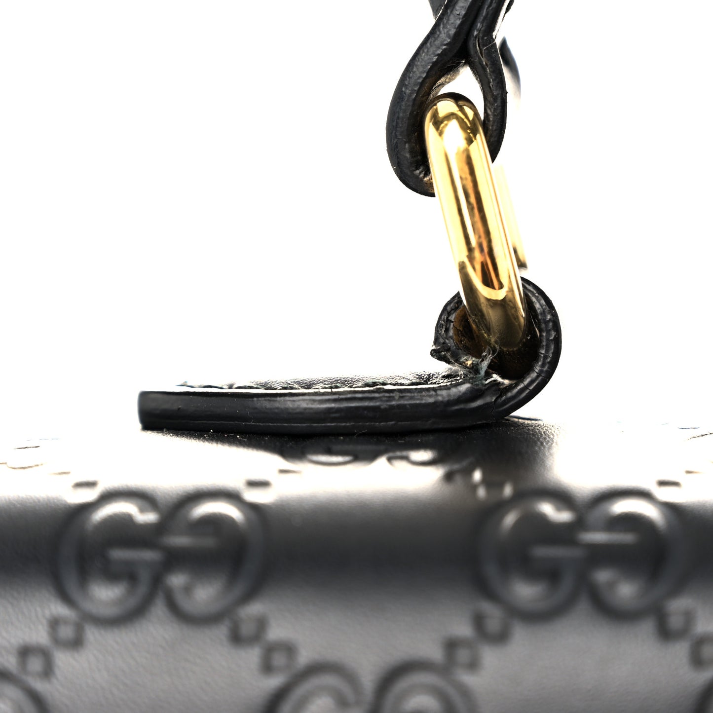 Guccissima Signature Small Padlock Top Handle Bag Black