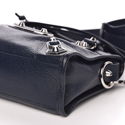 Balenciaga Chevre Silver Metallic Edge Hardware Mini City Bleu Nuit Dark Sea 9 of 9