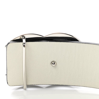 Chanel Patent Calfskin CC Reversible Belt 95 Black White 3 of 6