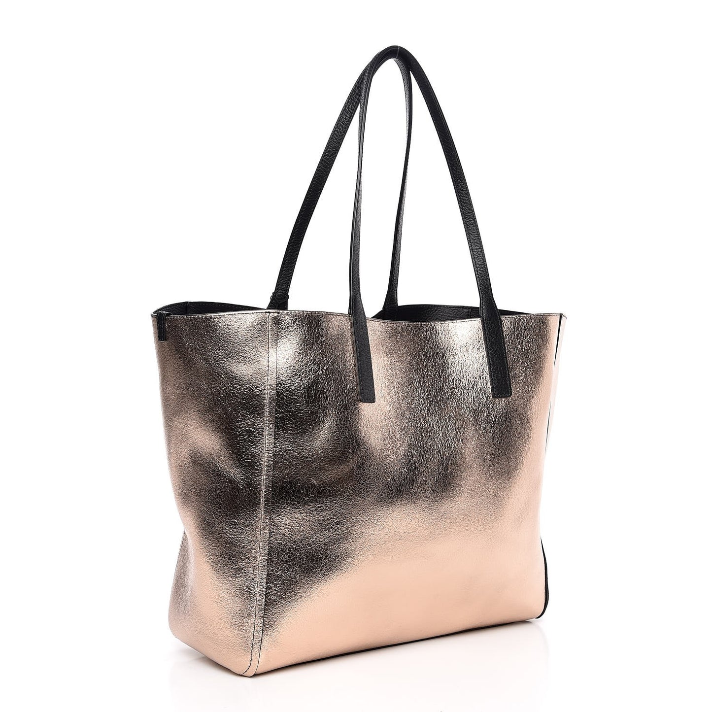 Grained Calfskin Medium Reversible Wandel Tote Black