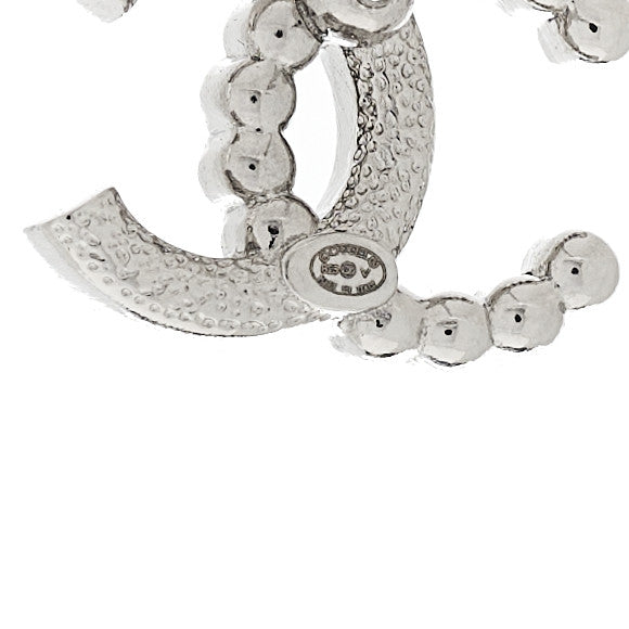 Chanel Crystal Pearl CC Earrings Silver 4 of 5