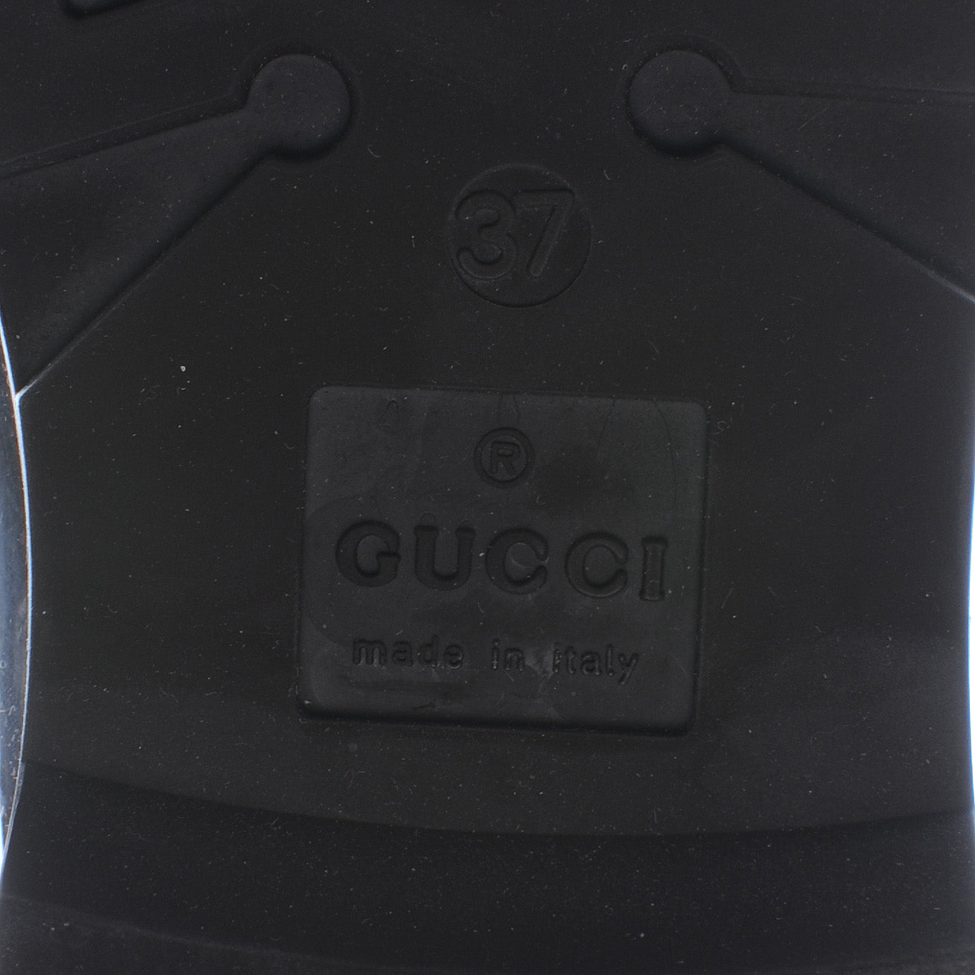 GG Plus Monogram Prato Flat Rubber Boots 37 Ebony