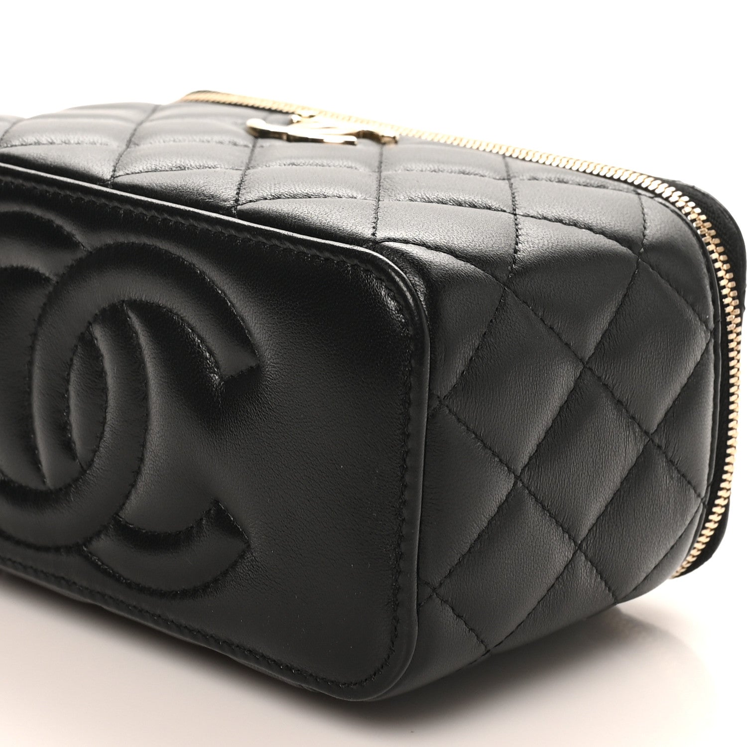Chanel Lambskin Quilted Small CC Vanity Case Black 20 of 23