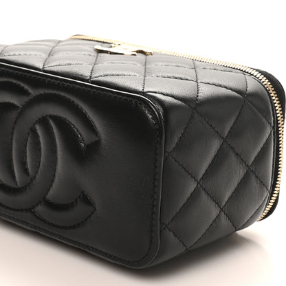 Chanel Lambskin Quilted Small CC Vanity Case Black 20 of 23
