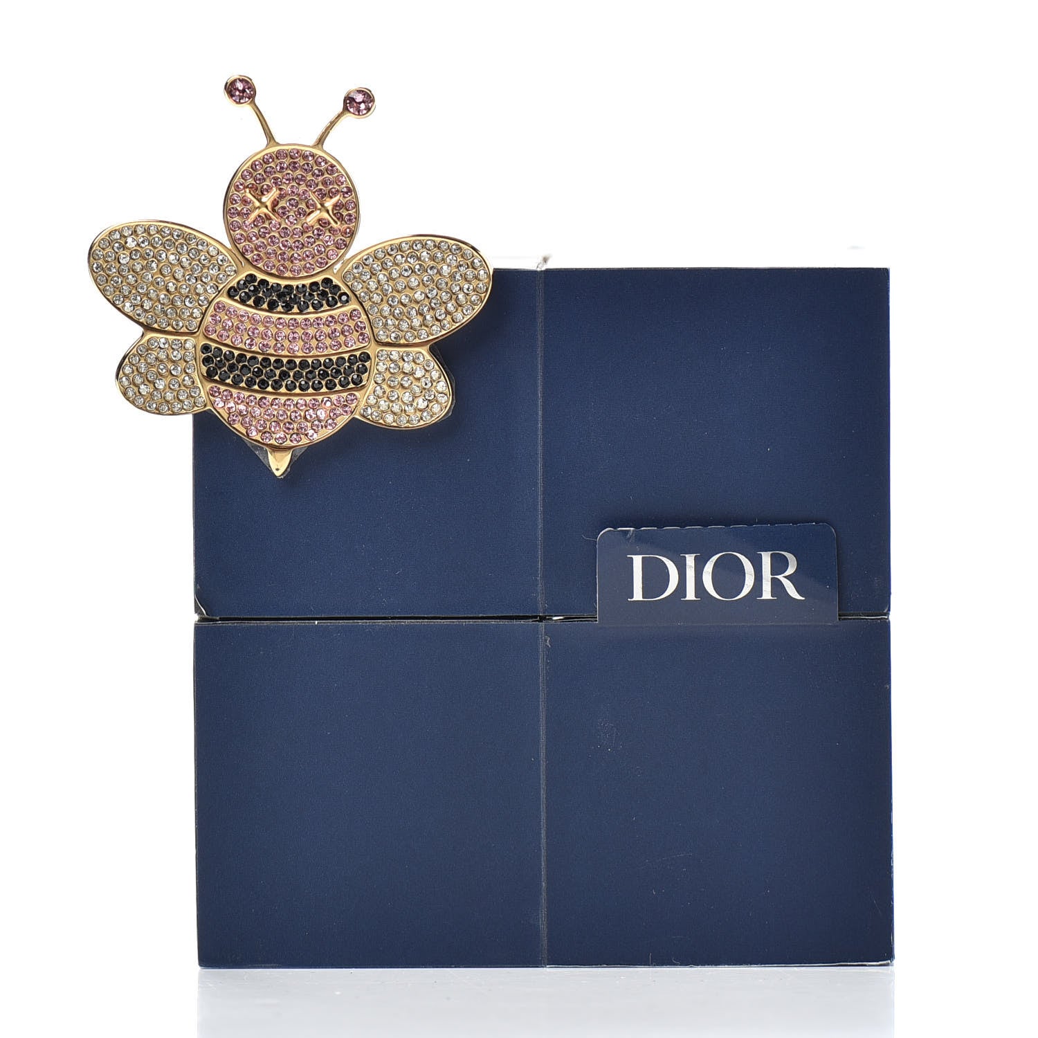 Christian Dior Crystal Bee Kaws Brooch Pink Black White Gold 5 of 5